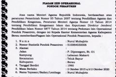 Copy Piagam Izin Operasional Pondok